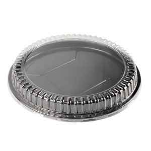 Cake Container Round Black With Lid Plastic 32 X 4 Centimetr